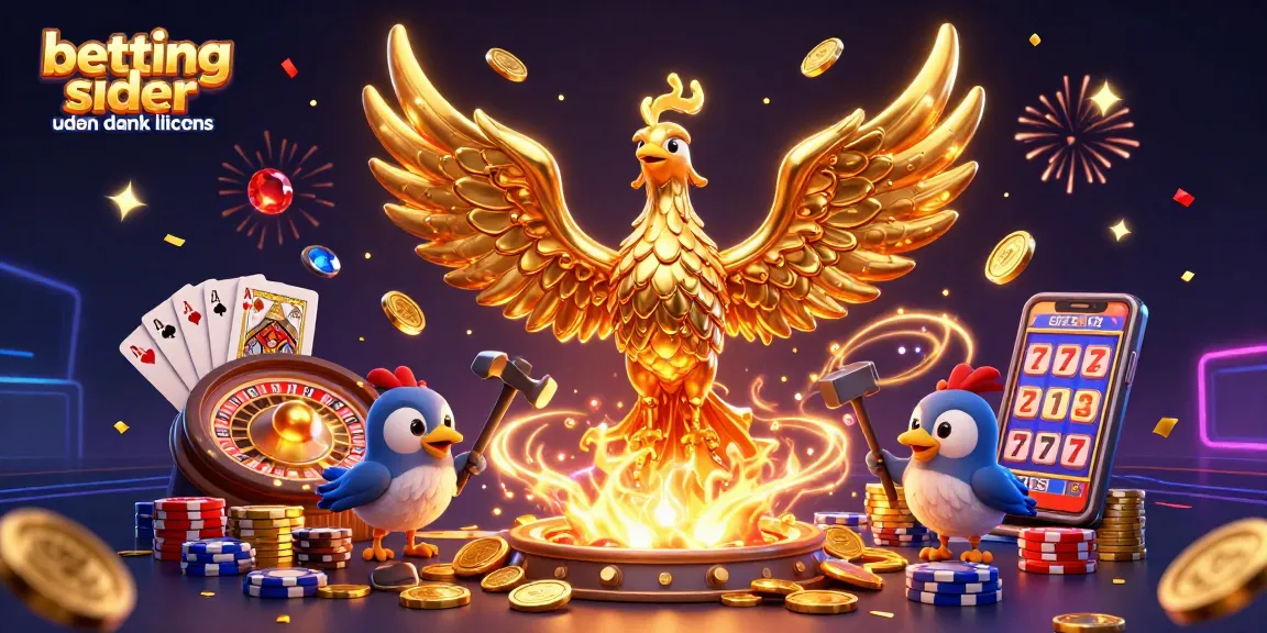 Engage in thrilling action with betting sider uden dansk licens, featuring a majestic phoenix and casino elements.