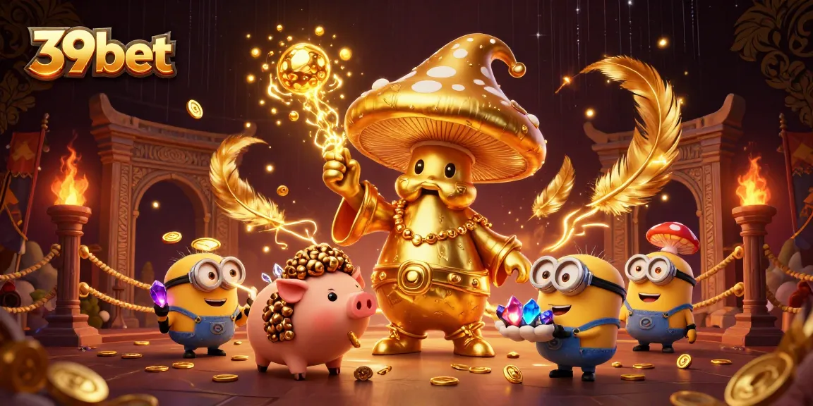 Engage with the vibrant experience at 39bet featuring a wizard, treasure, and thrilling casino elements.