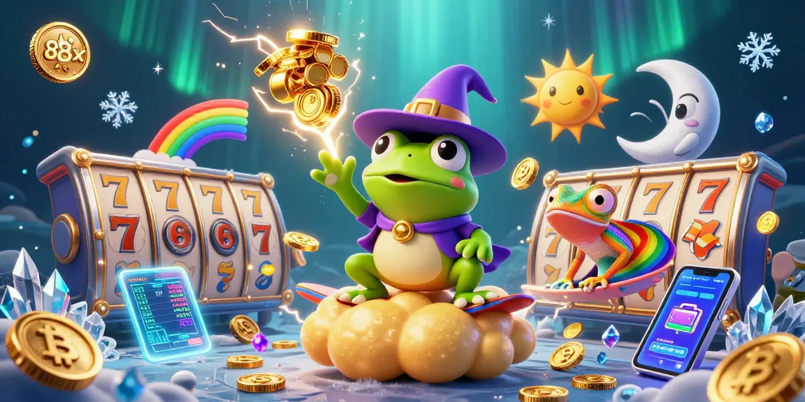 Spin the slots at 88xx and uncover golden coins in this enchanting casino scene.