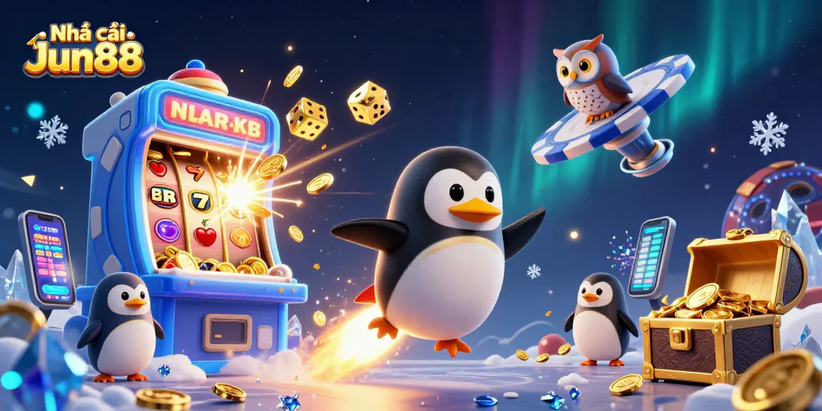 Experience the thrill at Nhà cái Jun88 with vibrant 3D casino elements and exciting game visuals.