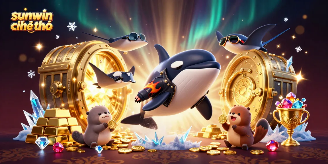 Engage with sunwin chính chủ through a vibrant 3D casino-themed illustration showcasing dynamic gaming elements.