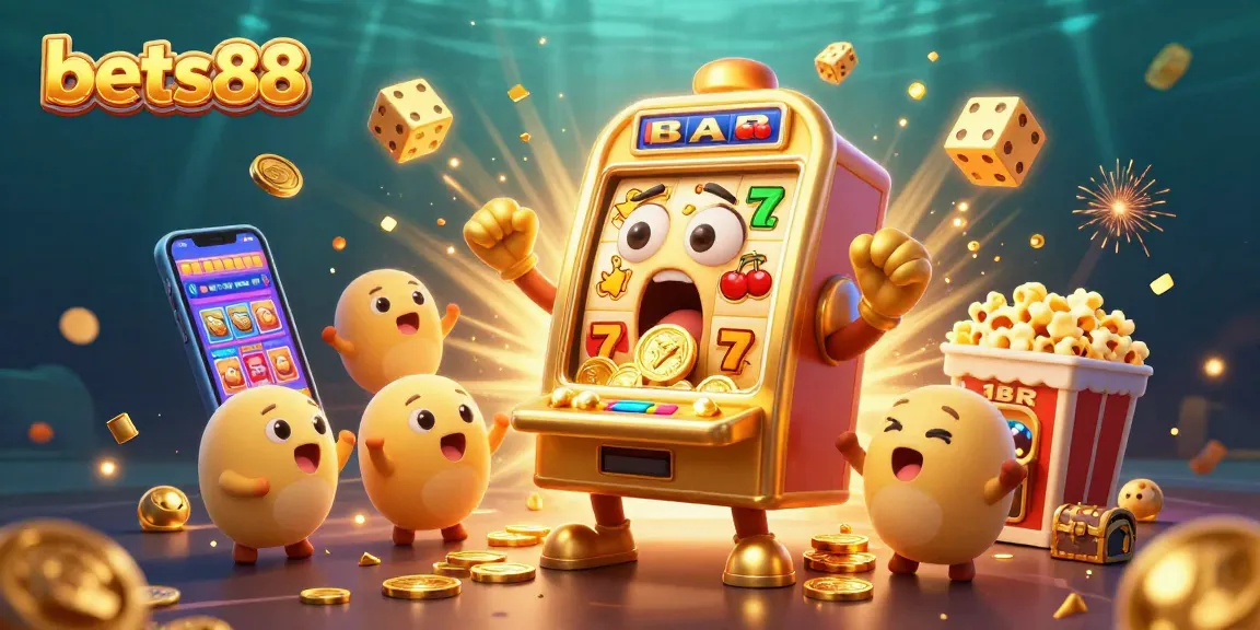 Watch the exciting bets88 slot machine jackpot scene where golden coins overflow, showcasing vibrant casino elements.