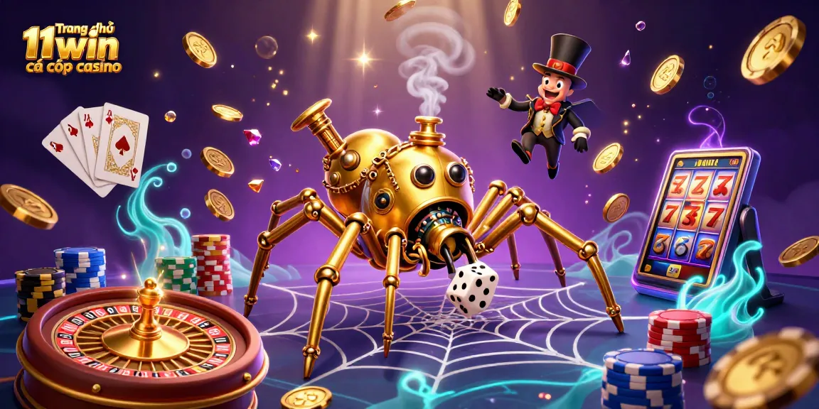 Experience the magic of Trang chủ 11win cá cược casino through an animated 3D steampunk casino scene.
