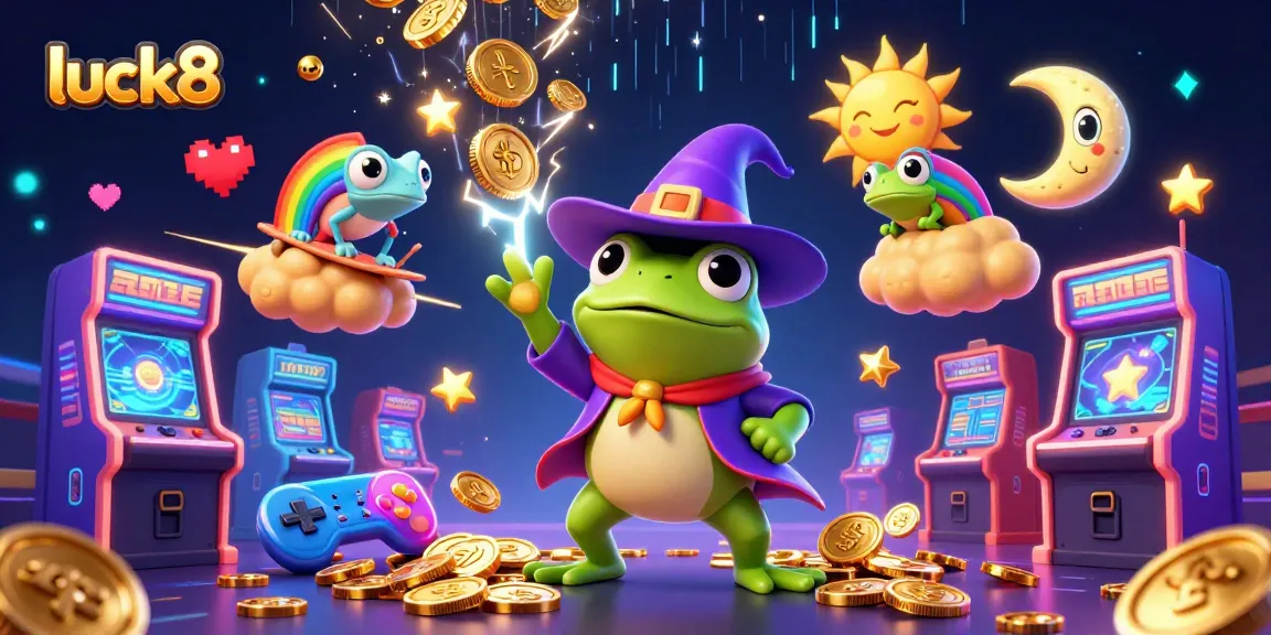luck8 creates exciting casino vibes with a weather wizard frog, rainbow chameleon, and dynamic gaming elements.