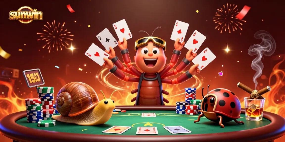 Experience exciting gameplay at Sunwin with our cartoon characters at the poker table.
