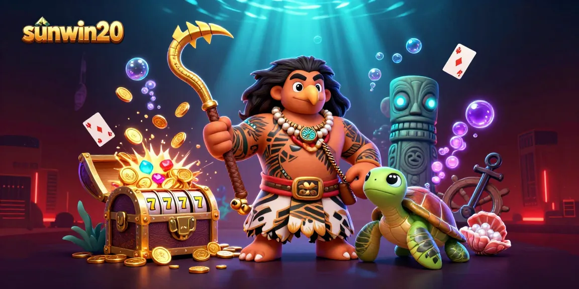 Experience the excitement of sunwin20 with vibrant slots and underwater treasures in a dynamic casino scene.